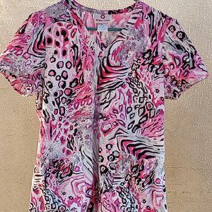 White Cross Scrub Top